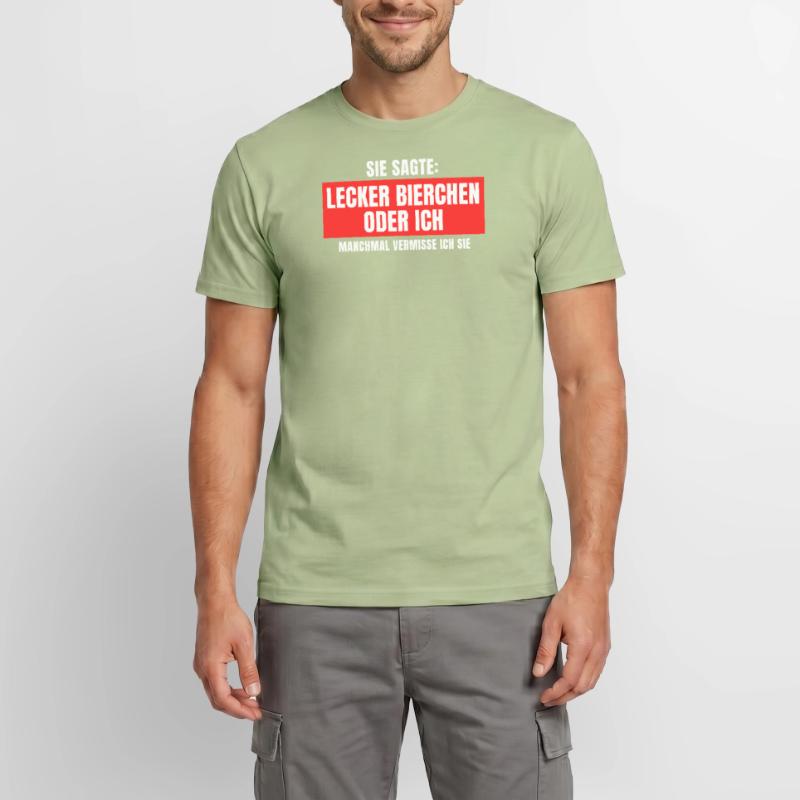 Sie sagte Lecker Bierchen oder ich lustiges Design Männer T-Shirt