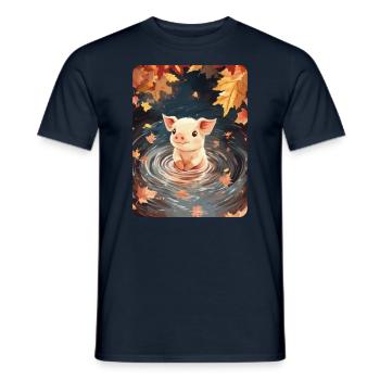 Cochon nageur - T-shirt homme - marine - Devant - AI Model Male 178 light (178cm)