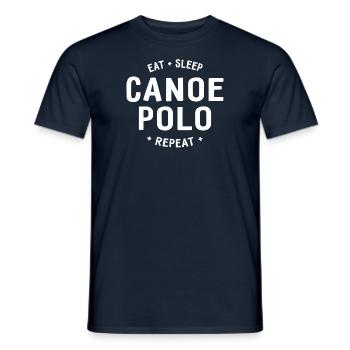 Eat Sleep Canoepolo Repeat - Kanupolo - Kajak - Männer T-Shirt - Navy - Vorne - AI Model Male 178 light (178cm)