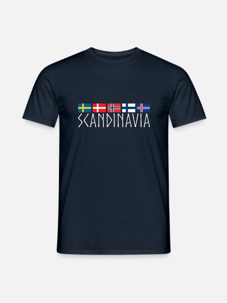 SCANDINAVIA FLAGS | Nordic Countries Gift Idea - Men's T-Shirt - navy