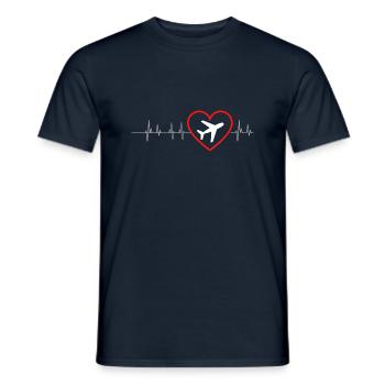 Plane Plane Airplane Frequency - Men's T-Shirt - navy - Front - AI Model Male 178 light (178cm)