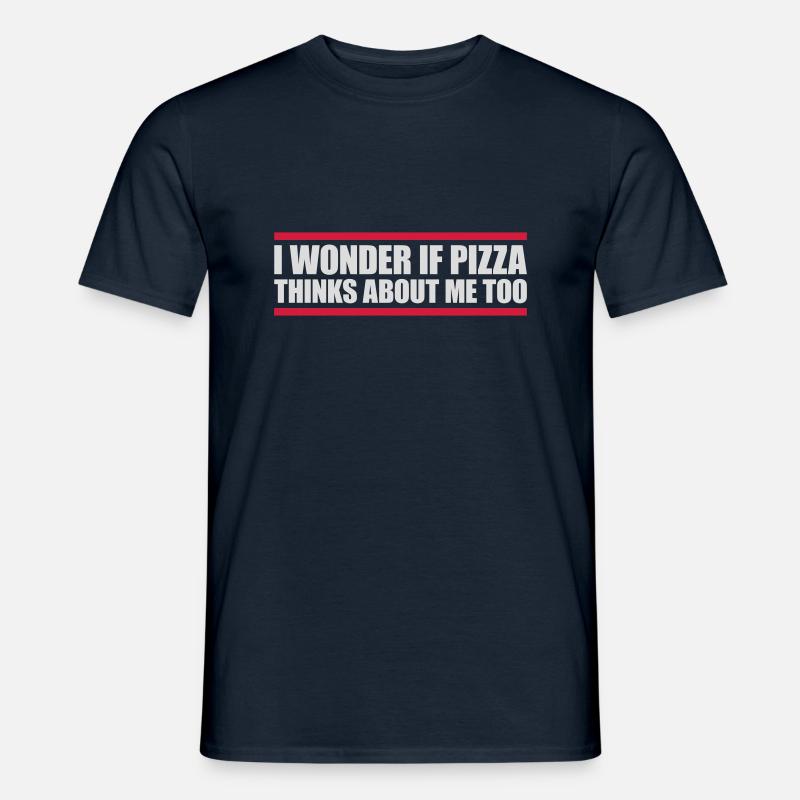 pizza thinks about me - Men's T-Shirt - navy