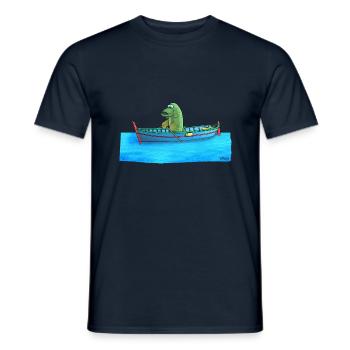 Hecht im Ruderboot - Männer T-Shirt - Navy - Vorne - AI Model Male 178 light (178cm)