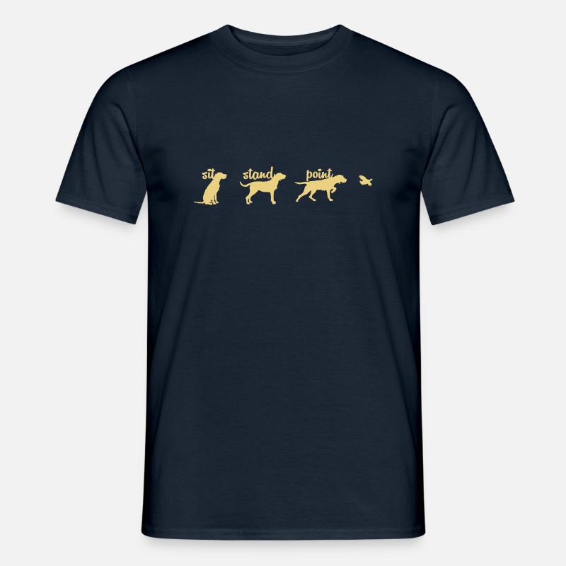 Sit Stand Point - Wirehaired Vizsla - Männer T-Shirt - Navy