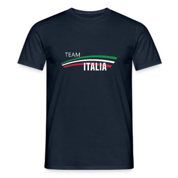 Team Italia - European Championship football fan flag 2021 - Men's T-Shirt - navy - Front - AI Model Male 178 light (178cm)