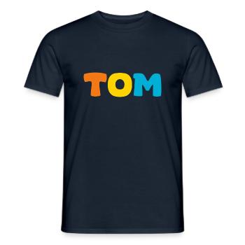 Name - Tom - Men's T-Shirt - navy - Front - AI Model Male 178 light (178cm)