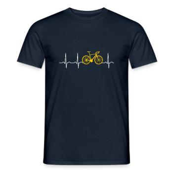 Vélo Heartbeat Ekg Roue - T-shirt homme - marine - Devant - AI Model Male 178 light (178cm)