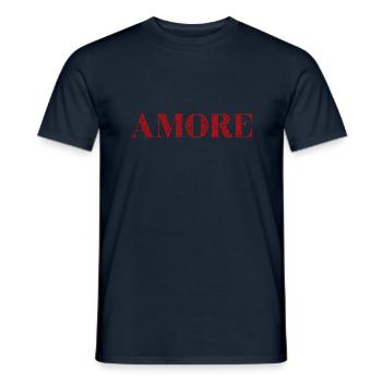 AMORE Geschenk-Idee Zitat italienisch liebe - Männer T-Shirt - Navy - Vorne - AI Model Male 178 light (178cm)
