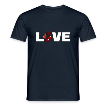 Love - cerises - T-shirt homme - marine - Devant - AI Model Male 178 light (178cm)