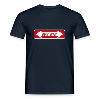 Signe de route n’importe quelle manière rouge - T-shirt homme - marine - Devant - AI Model Male 178 light (178cm)