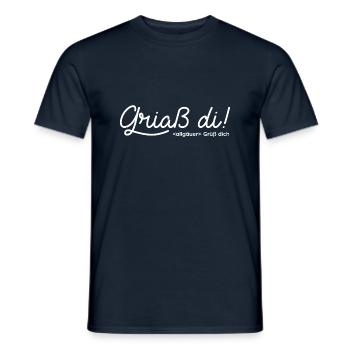 griaß di - grüß dich - Männer T-Shirt - Navy - Vorne - AI Model Male 178 light (178cm)