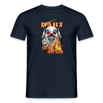 Dart Skull See You Next Game, Dartdesign Darts - Men's T-Shirt - navy - Front - AI Model Male 178 light (178cm)