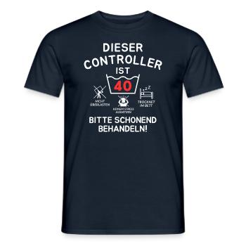 This controller is 40. Treat Gently - Men's T-Shirt - navy - Front - AI Model Male 178 light (178cm)