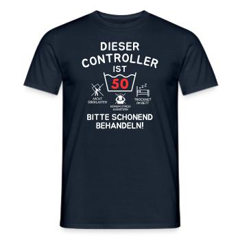 Dieser Controller ist 50. Schonend behandeln - Männer T-Shirt - Navy - Vorne - AI Model Male 178 light (178cm)