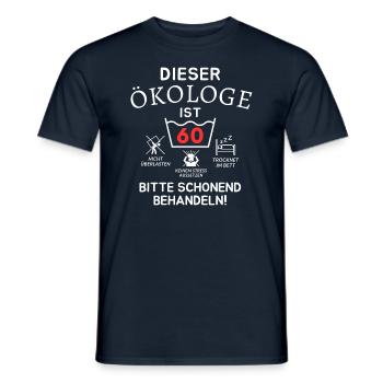 This ecologist is 60 years old. - Men's T-Shirt - navy - Front - AI Model Male 178 light (178cm)