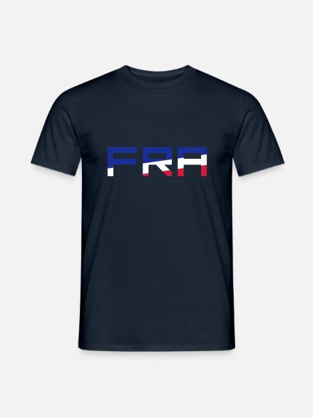 Drapeau FRA France France couleurs bleu blanc rouge - T-shirt homme - marine