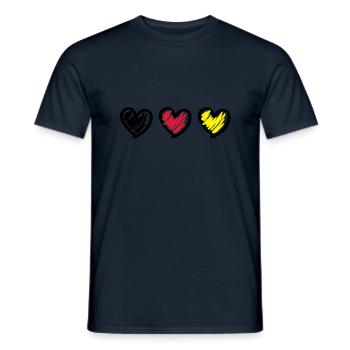 Deutschland herzen - Männer T-Shirt - Navy - Vorne - AI Model Male 178 light (178cm)
