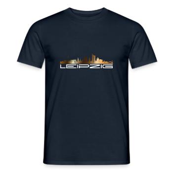 Leipzig Design Motiv Deutschland - Männer T-Shirt - Navy - Vorne - AI Model Male 178 light (178cm)