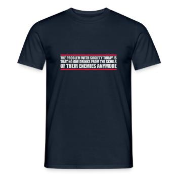 drinks from enemies skulls - Men's T-Shirt - navy - Front - AI Model Male 178 light (178cm)