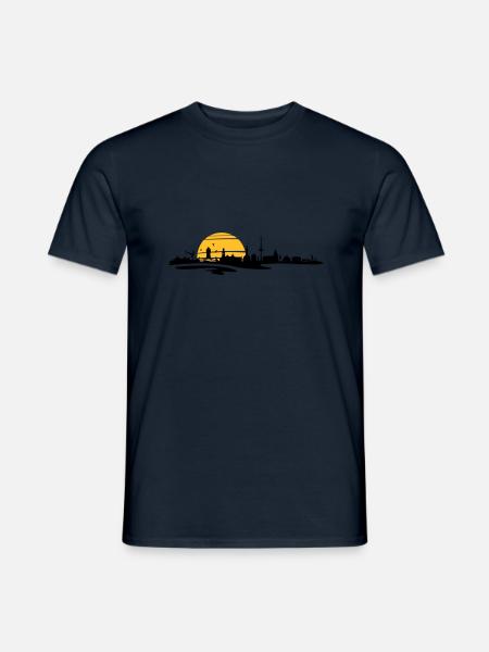 Skyline - Küste Cuxhaven - Männer T-Shirt - Navy