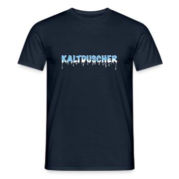 Kaltduscher - Männer T-Shirt - Navy - Vorne - AI Model Male 178 light (178cm)