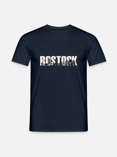 Rostock Ostsee Skyline - Männer T-Shirt - Navy