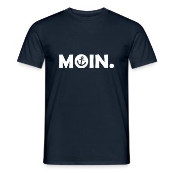 Moin - Guten Morgen - Nordsee - Ostsee - Anker - Männer T-Shirt - Navy - Vorne - AI Model Male 178 light (178cm)