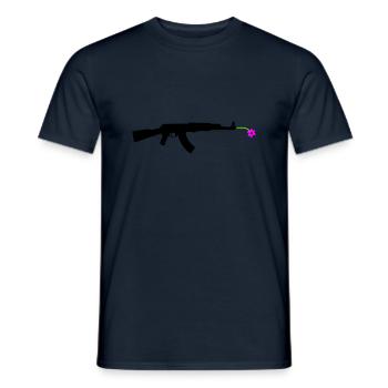 flower gun - Men's T-Shirt - navy - Front - AI Model Male 178 light (178cm)