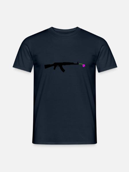 flower gun - Men's T-Shirt - navy