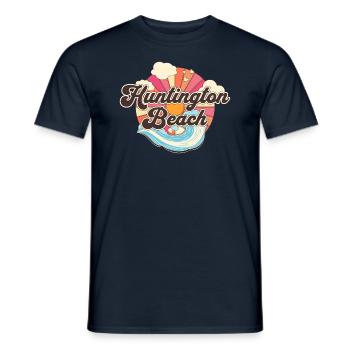 Huntington Beach California Retro - Men's T-Shirt - navy - Front - AI Model Male 178 light (178cm)