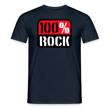 100 % Prozent Rock Heavy Metal Musik Text Logo Fun - Männer T-Shirt - Navy - Vorne - AI Model Male 178 light (178cm)