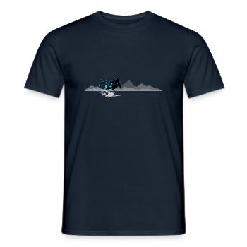Winter - Skifahrer Berge - Männer T-Shirt - Navy - Vorne - AI Model Male 178 light (178cm)