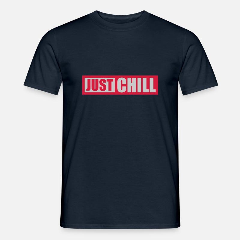 Just Chill Text Logo - Männer T-Shirt - Navy