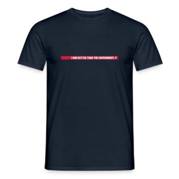 run better than government - Männer T-Shirt - Navy - Vorne - AI Model Male 178 light (178cm)