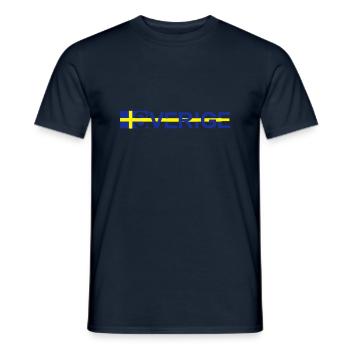 Sverige, Suède, suédois, drapeau suédois, drapeau - T-shirt homme - marine - Devant - AI Model Male 178 light (178cm)