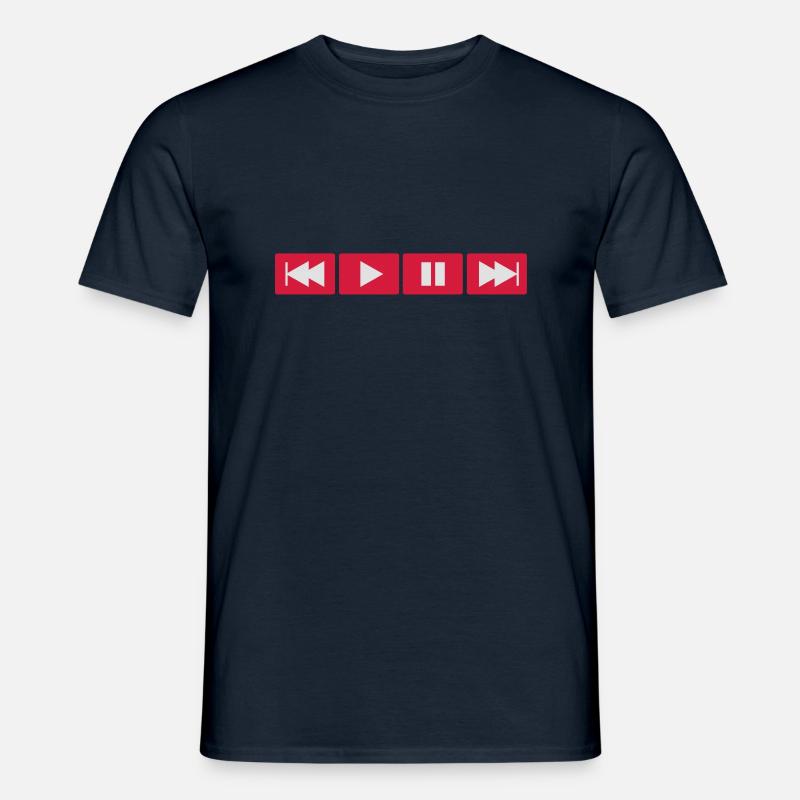 Play Button - Männer T-Shirt - Navy