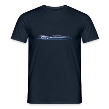 ligne kringel motif abstrait - T-shirt homme - marine - Devant - AI Model Male 178 light (178cm)
