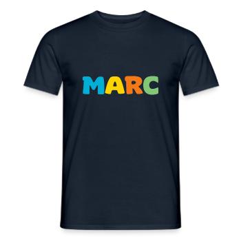 Name - Marc - Männer T-Shirt - Navy - Vorne - AI Model Male 178 light (178cm)