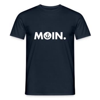 Moin - Guten Morgen - Nordsee - Ostsee - Anker - Männer T-Shirt - Navy - Vorne - AI Model Male 178 light (178cm)