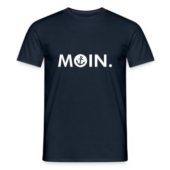 Moin - Guten Morgen - Nordsee - Ostsee - Anker - Männer T-Shirt - Navy - Vorne - AI Model Male 178 light (178cm)