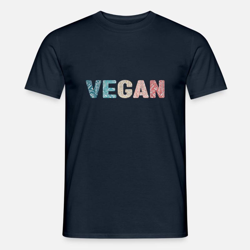 Vegan - botanical pattern - couleur vacances - T-shirt homme - marine