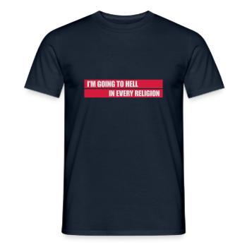 En allant en enfer - T-shirt homme - marine - Devant - AI Model Male 178 light (178cm)