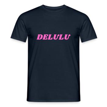 DELULU, Pink - Men's T-Shirt - navy - Front - AI Model Male 178 light (178cm)