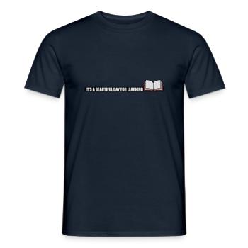 beautiful day for learning - Men's T-Shirt - navy - Front - AI Model Male 178 light (178cm)