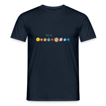 Wi-Fi in space - Men's T-Shirt - navy - Front - AI Model Male 178 light (178cm)