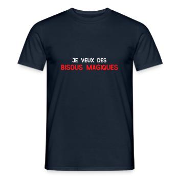 Je veux des bisous magiques - T-shirt homme - marine - Devant - AI Model Male 178 light (178cm)