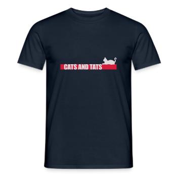 Citation de chats et de tats - T-shirt homme - marine - Devant - AI Model Male 178 light (178cm)