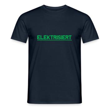 elektrisiert - Männer T-Shirt - Navy - Vorne - AI Model Male 178 light (178cm)