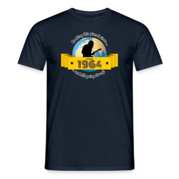 60th Birthday Rocking this planet since 02/1964 - Men's T-Shirt - navy - Front - AI Model Male 178 light (178cm)