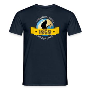 66. Anniversaire Secouant cette planète depuis 11/1958 - T-shirt homme - marine - Devant - AI Model Male 178 light (178cm)